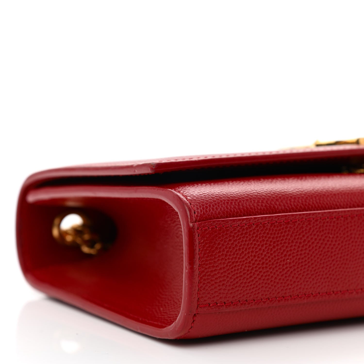 Saint Laurent Grain De Poudre Small Monogram Kate Satchel Red 9 of 10