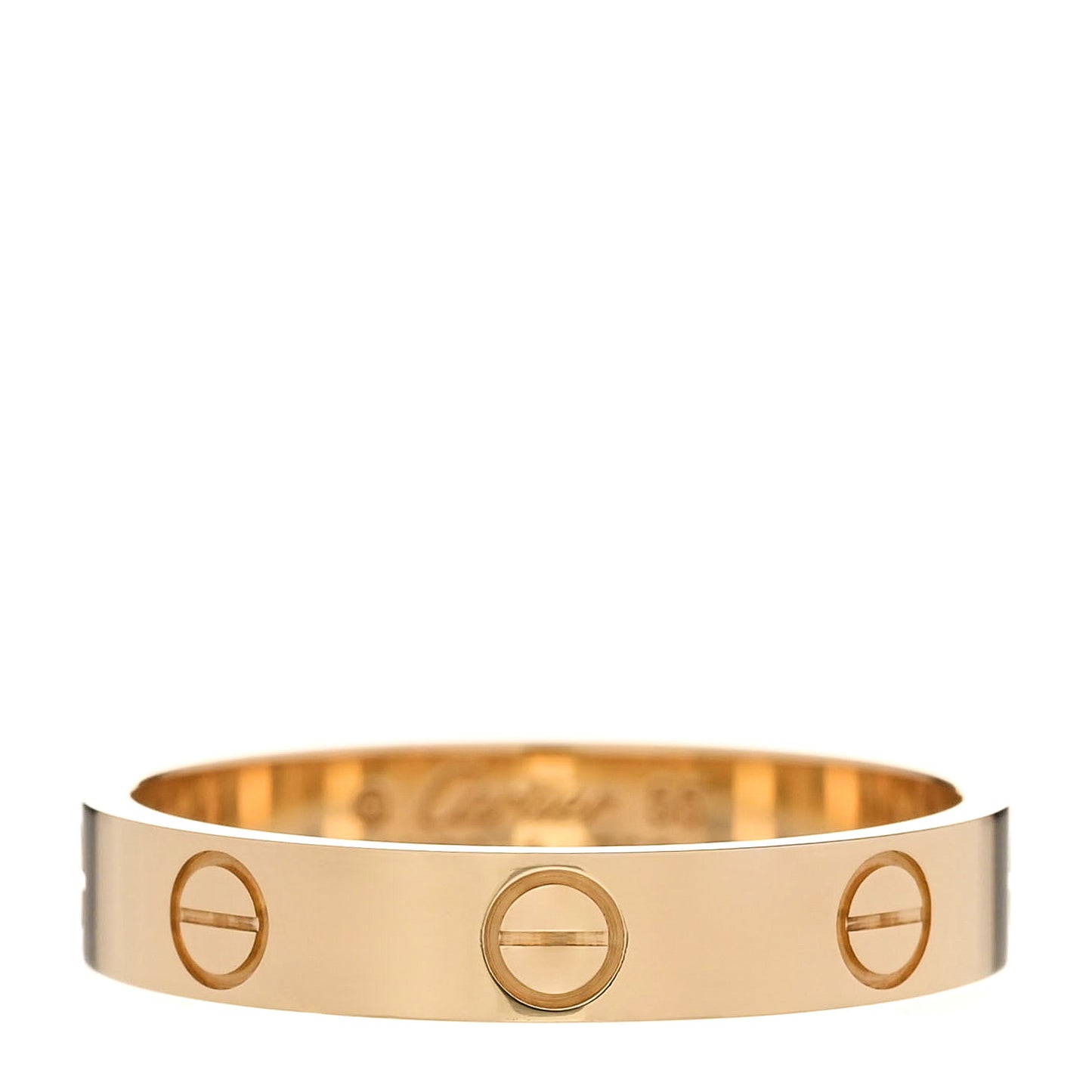 18K Yellow Gold 3.5mm LOVE Wedding Band Ring 55 7.25