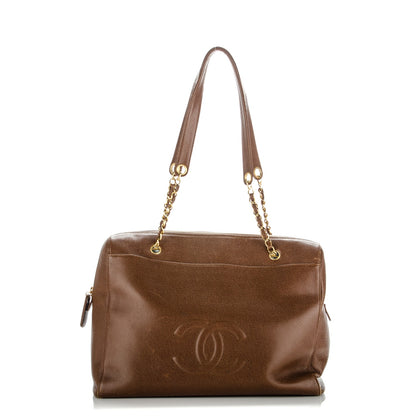 Chanel Caviar Large CC Shoulder Bag Brown 1 of 11