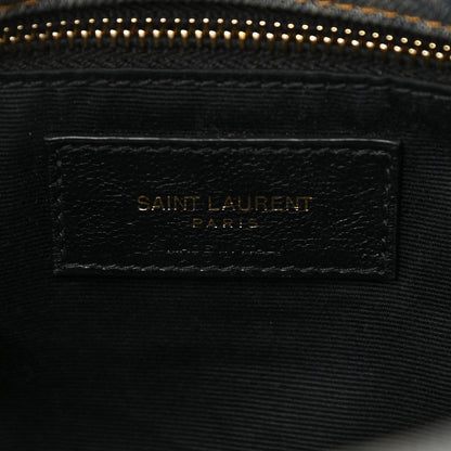 Saint Laurent Denim Quilted Small Loulou Puffer Monogram Chain Satchel Blue Cinnamon 6 of 12