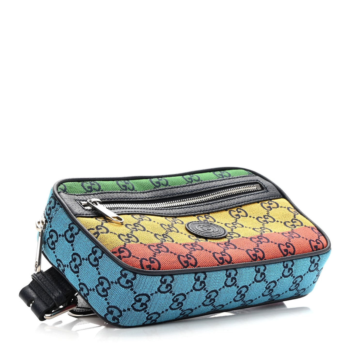 Monogram Multicolor Retro Interlocking G Belt Bag Blue Rainbow Light Blue