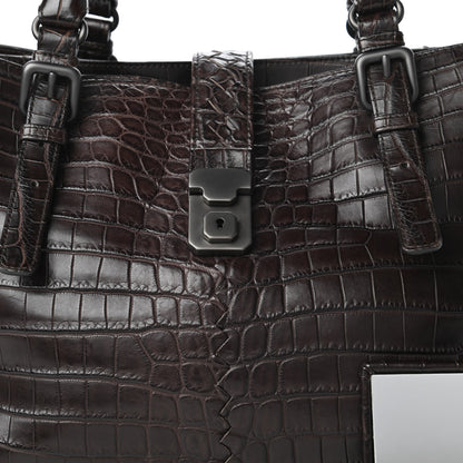 Bottega Veneta Soft Crocodile Fume Medium Roma Tote Edoardo 10 of 10