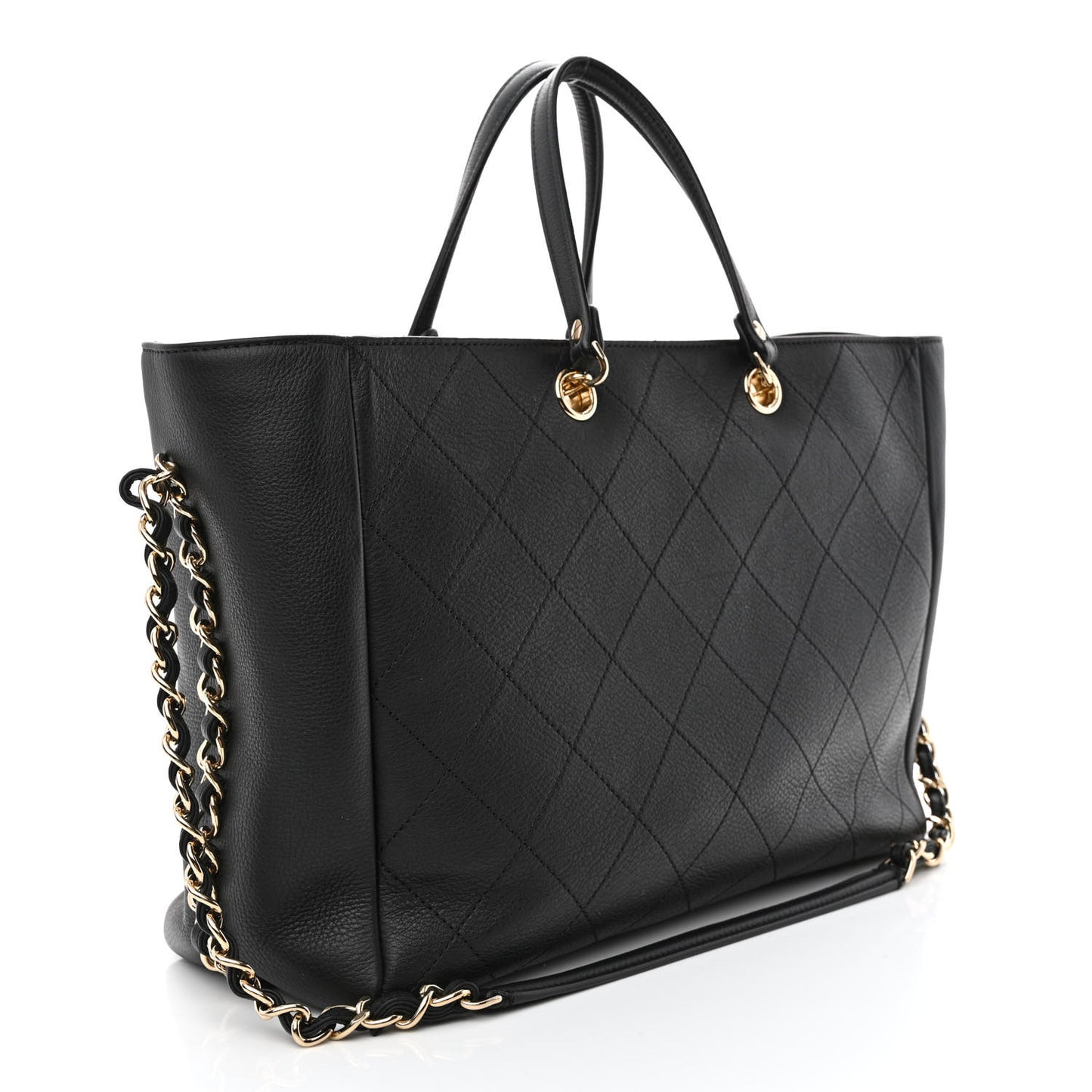 Bullskin Stitched Medium Shopping Bag Black