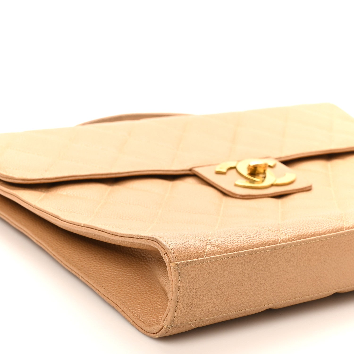 Chanel Caviar Quilted Briefcase Laptop Bag Beige 10 of 12
