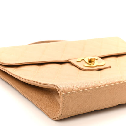 Chanel Caviar Quilted Briefcase Laptop Bag Beige 10 of 12
