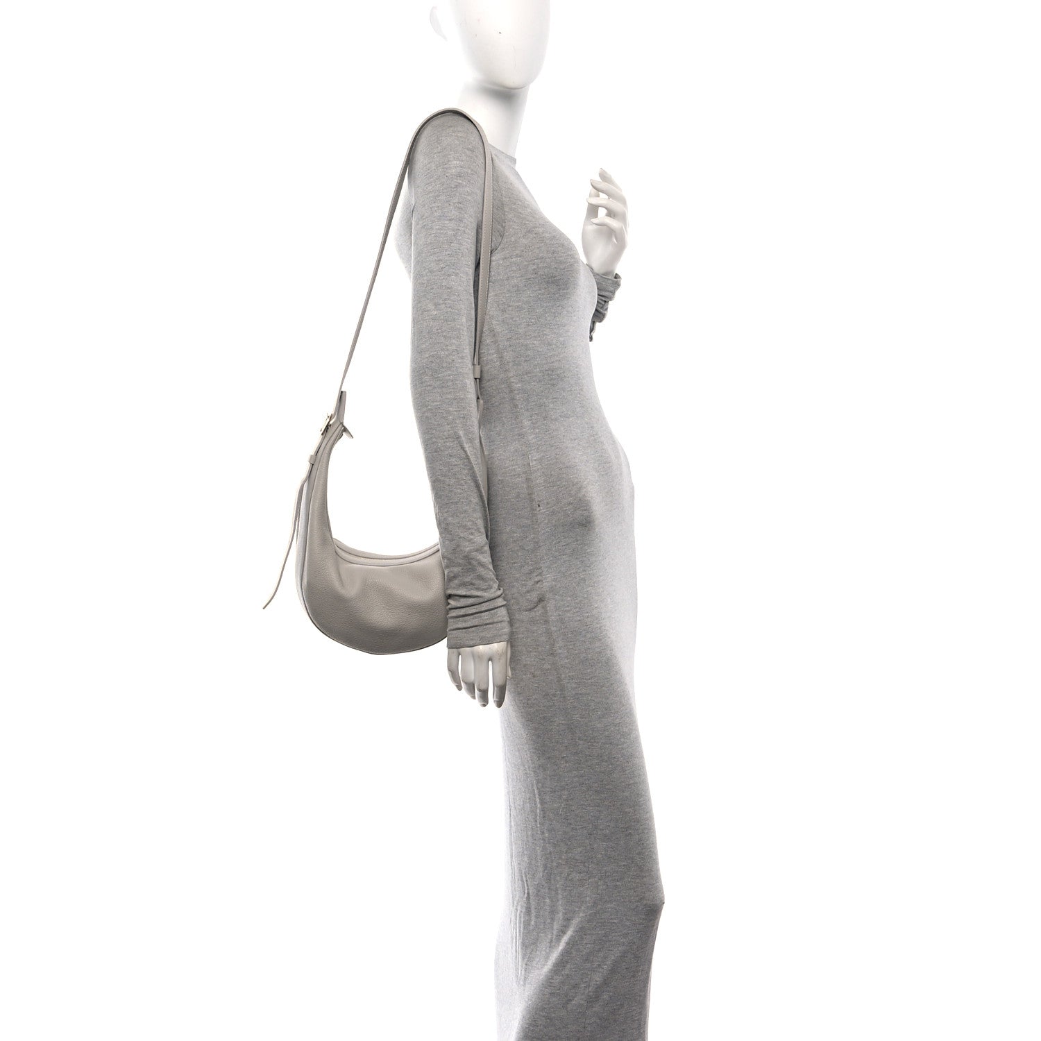 Khaite Pebbled Calfskin Augustina Small Crossbody Light Grey 2 of 10