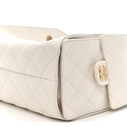 Chanel Caviar Quilted Small Chanel 25 Handbag White 10 of 11