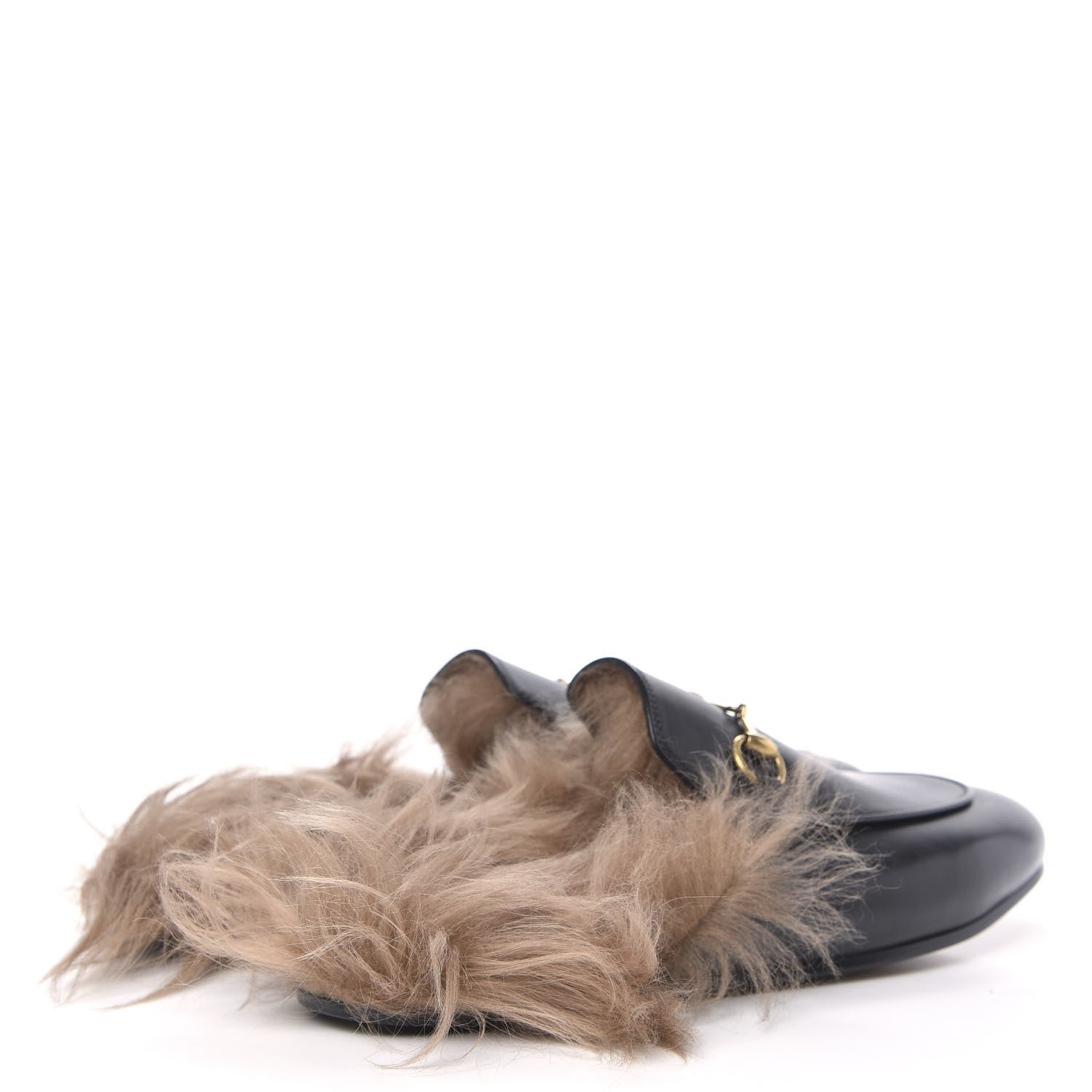 Gucci Calfskin Fur Womens Princetown Slippers 40.5 Black 4 of 8