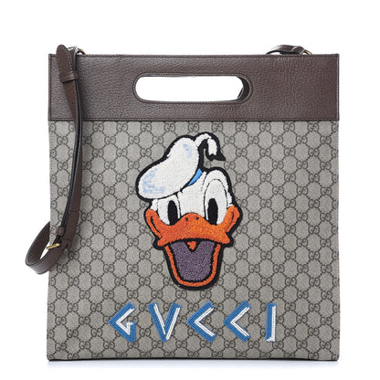 Gucci X DISNEY Soft GG Supreme Monogram Donald Duck Slip Handle Vertical Tote Beige New Acero 1 of 10