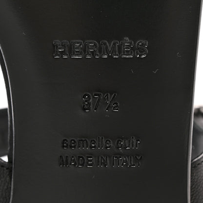 Hermes Calfskin Cristal Sandals 37.5 Black 6 of 17