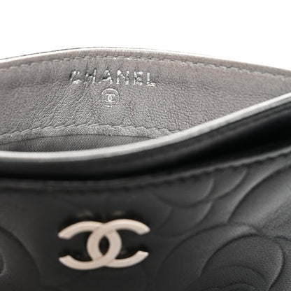 Chanel Lambskin Camellia Embossed Card Holder Black 6 of 8