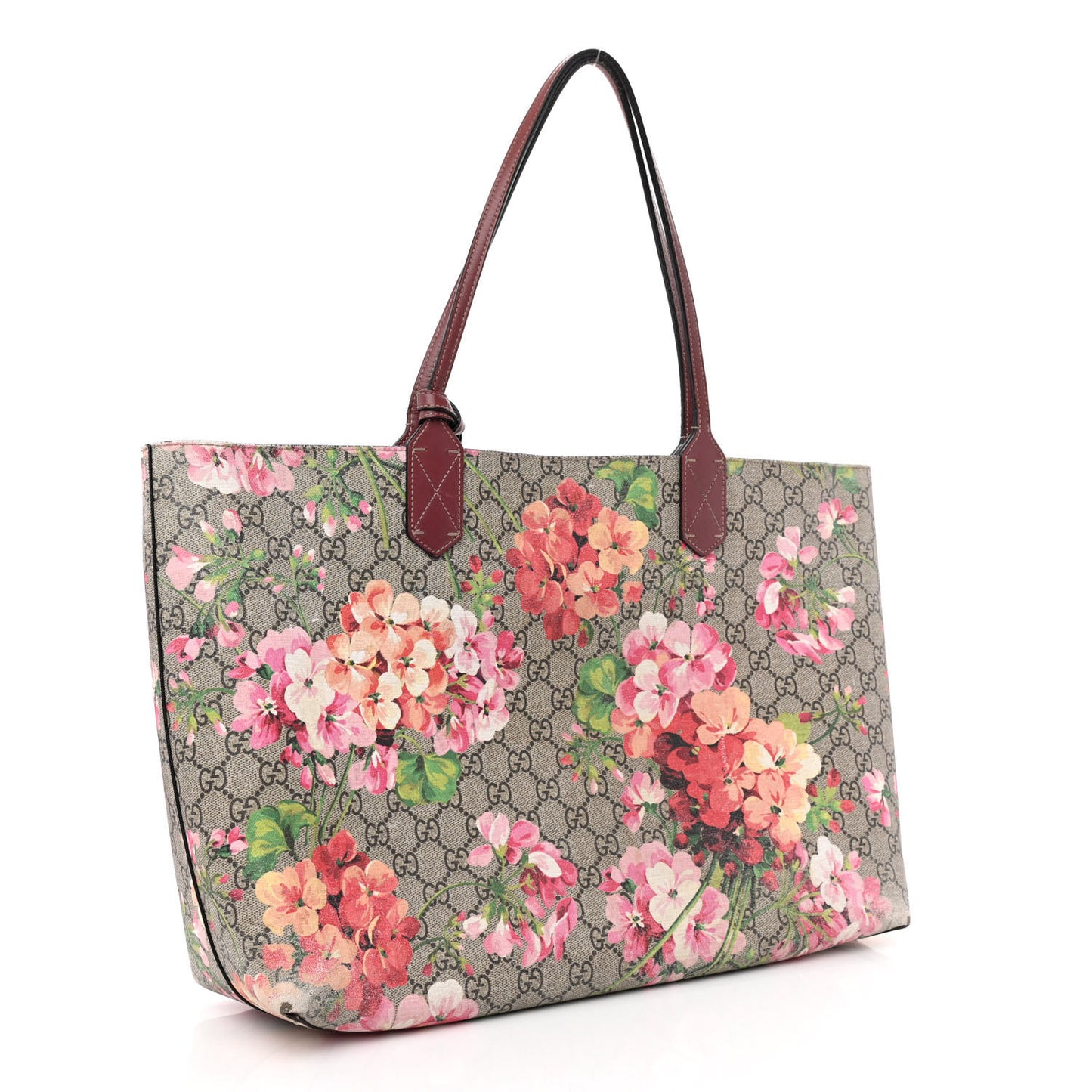 GG Supreme Monogram Blooms Medium Reversible Tote Beige Multicolor Dry Rose