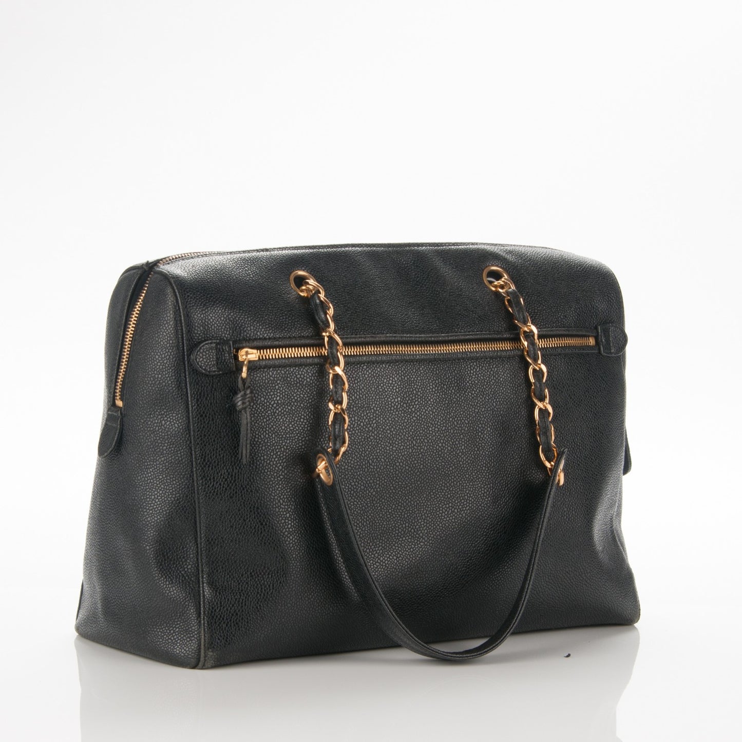 Caviar Large CC Shoulder Bag Black