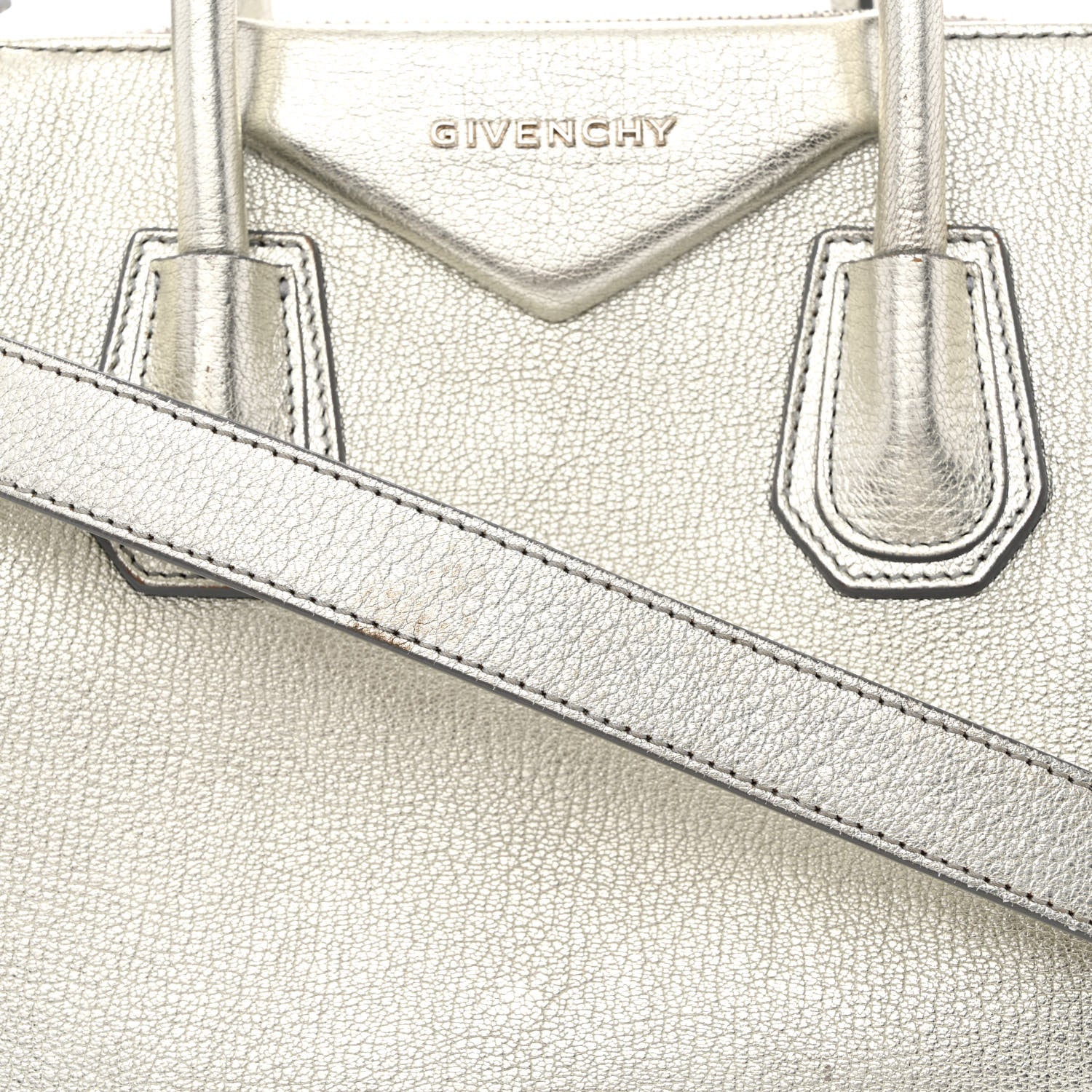 Givenchy Metallic Sugar Goatskin Small Antigona Silver 9 of 15