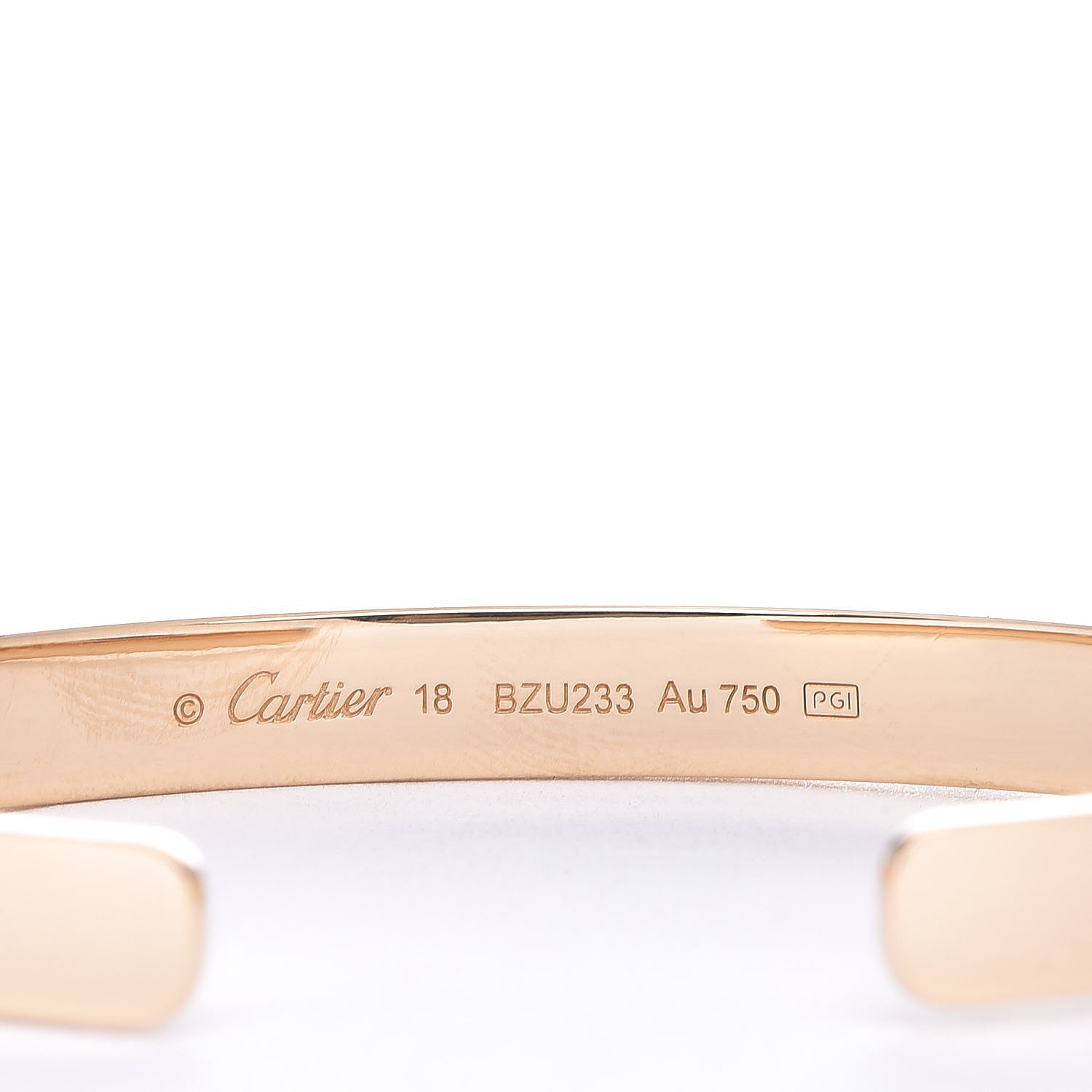 Cartier 18K Yellow Gold LOVE Cuff Bracelet 18 4 of 5