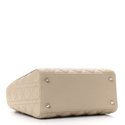 Christian Dior Grained Calfskin Cannage Medium Lady Dior Natural 3 of 9