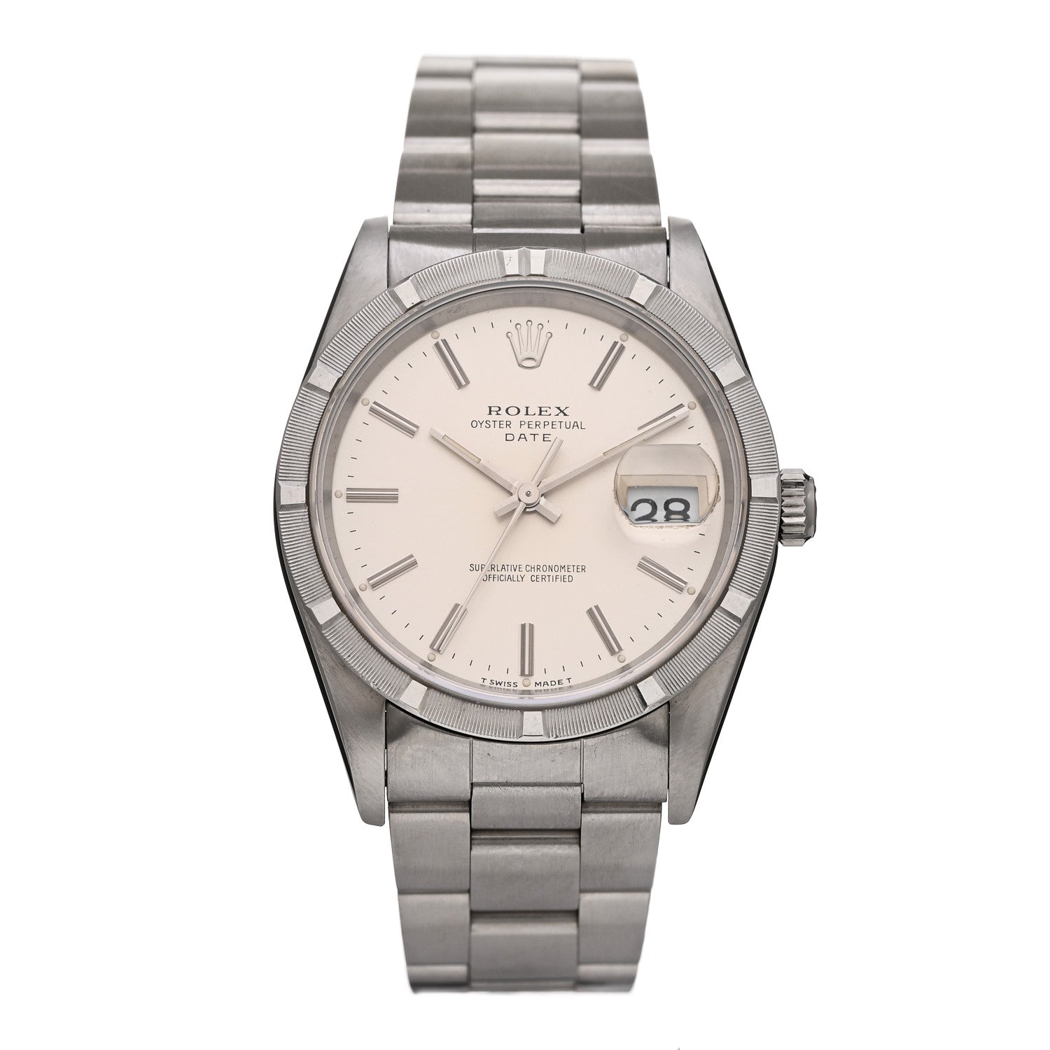 Rolex Stainless Steel 34mm Oyster Perpetual Date Watch Silver 15210 1 of 4