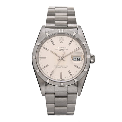 Rolex Stainless Steel 34mm Oyster Perpetual Date Watch Silver 15210 1 of 4