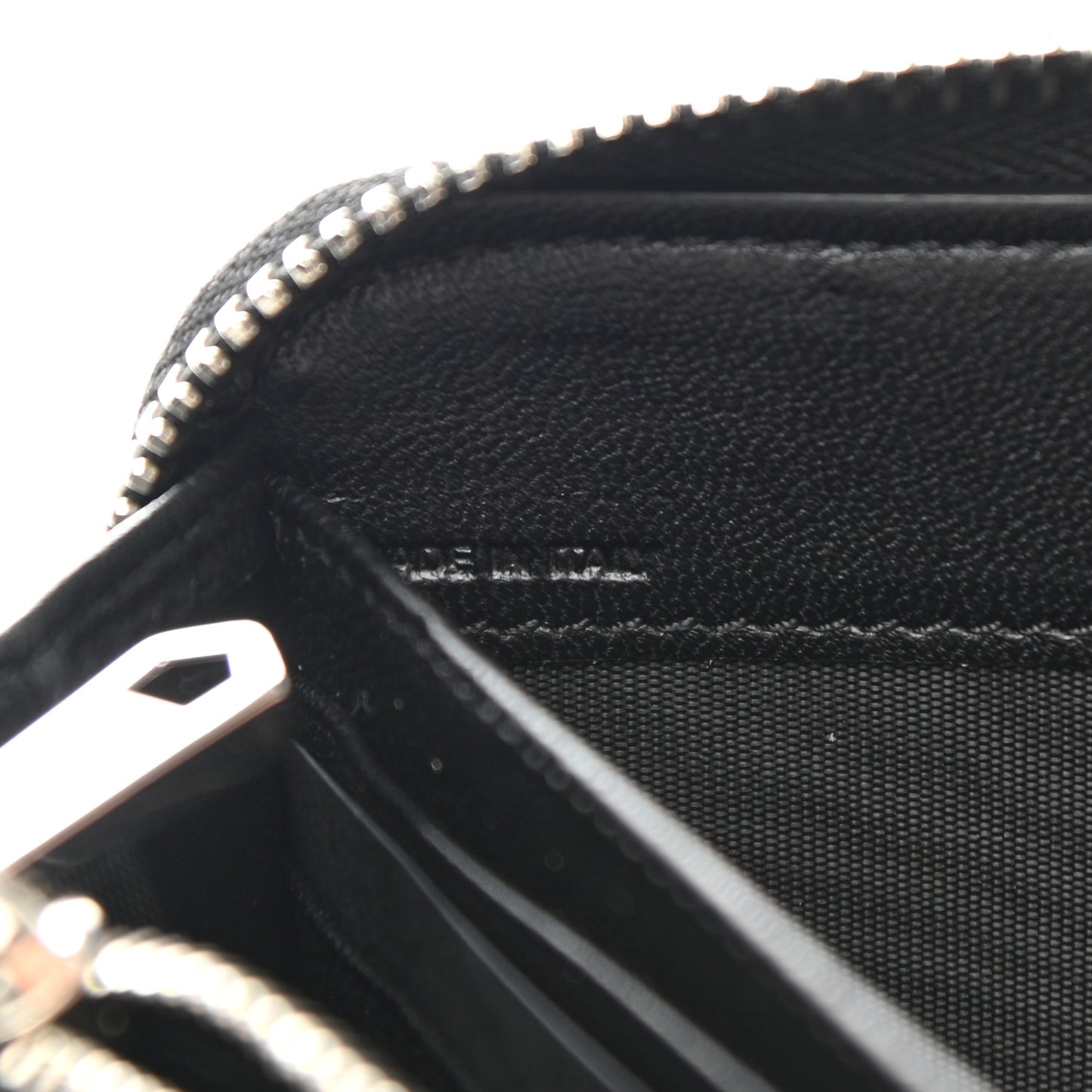 Calfskin Star Pandora Zip Around Wallet Black Red