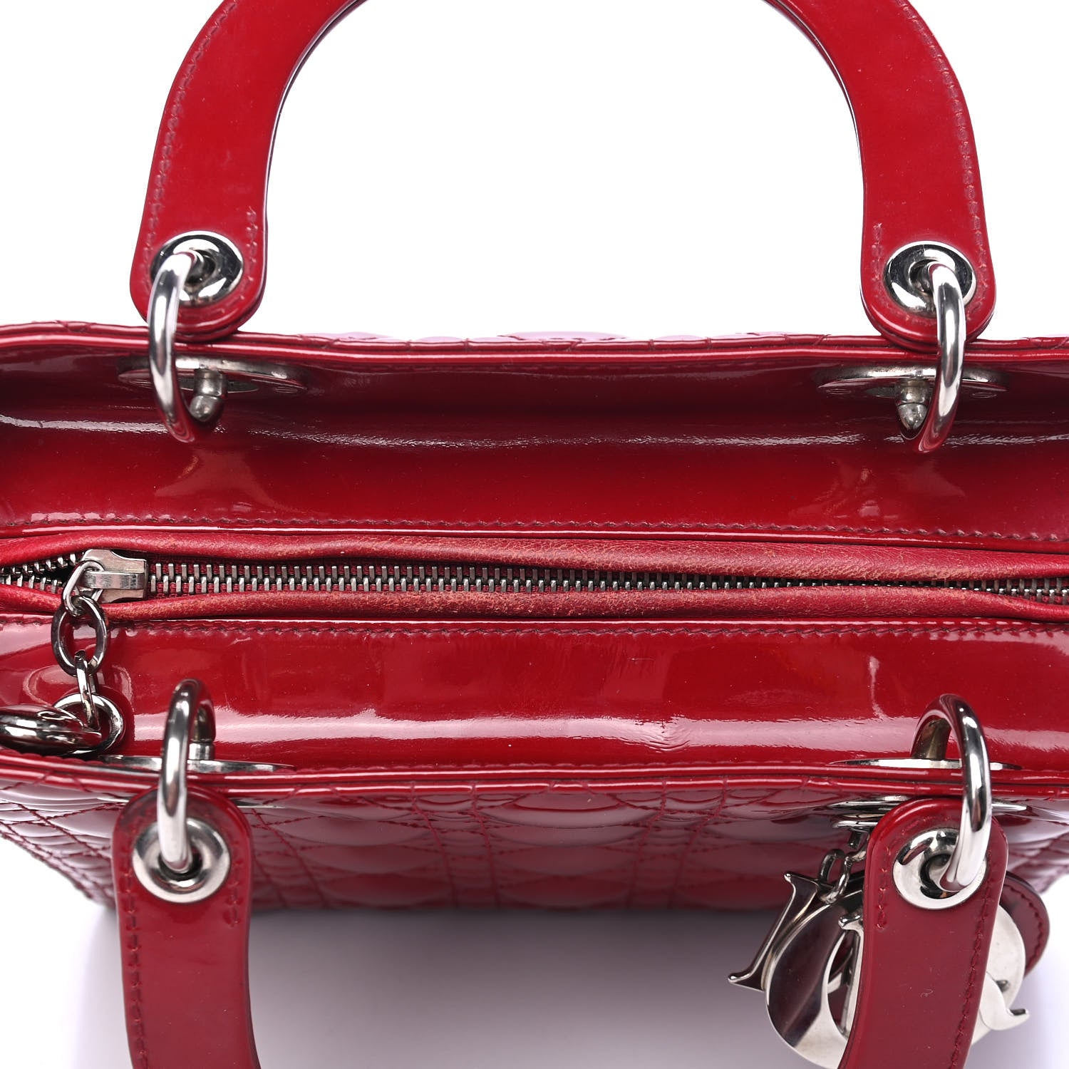 Christian Dior Patent Cannage Medium Lady Dior Red 7 of 7