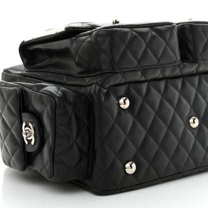 Chanel Calfskin Quilted Large Cambon Multipocket Reporter Black White 9 of 11