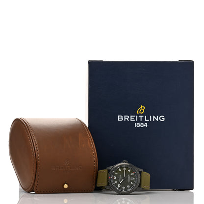 Breitling PVD Stainless Steel Fabric 41mm Aviator 8 "Curtiss Warhawk" Automatic Watch Green M17315 5 of 5