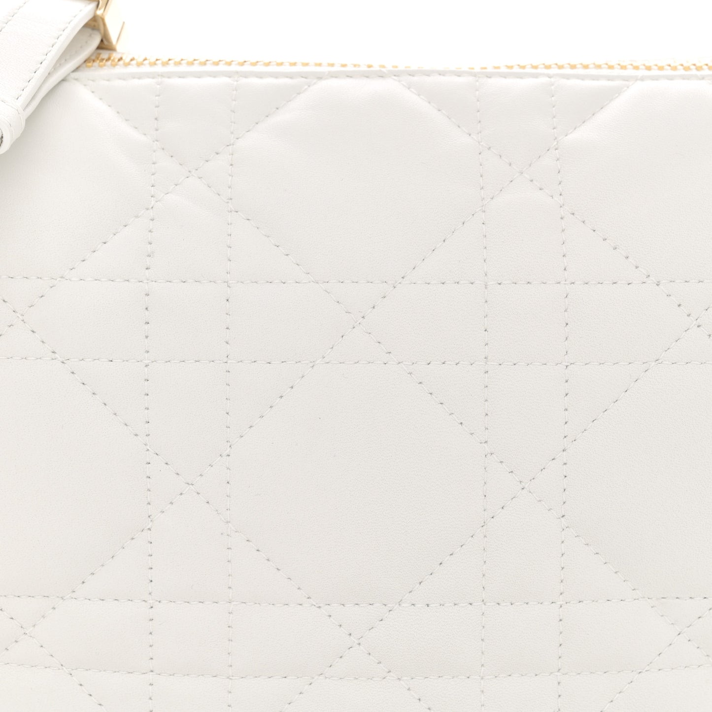Lambskin Cannage Medium Dior Vibe Hobo Bag White