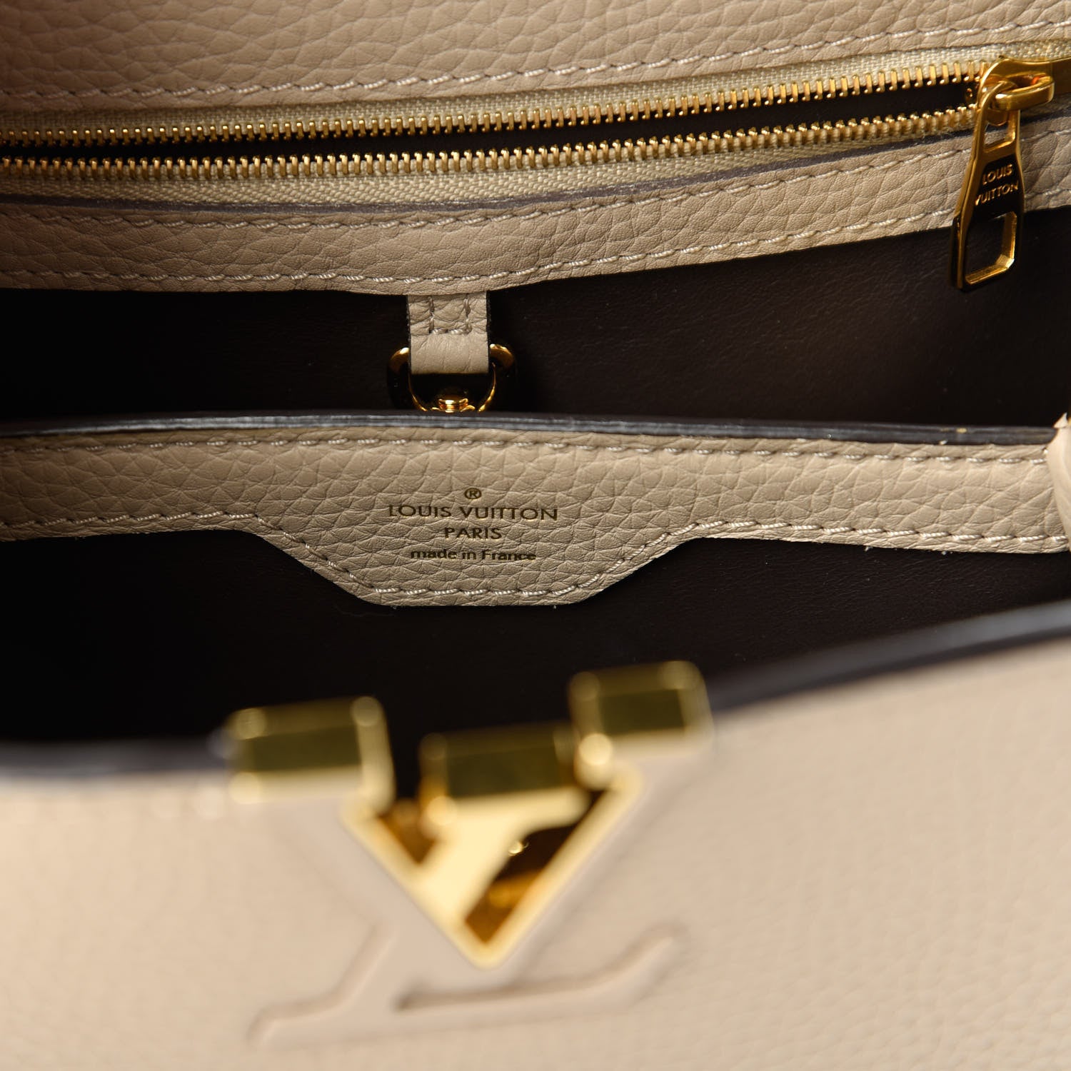 Louis Vuitton Taurillon Capucines BB Galet 8 of 10