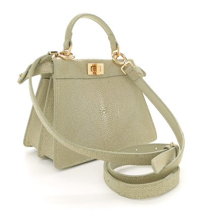 Fendi Stingray Shiny Nappa Petite Peekaboo I SEE U Satchel Green 3 of 12