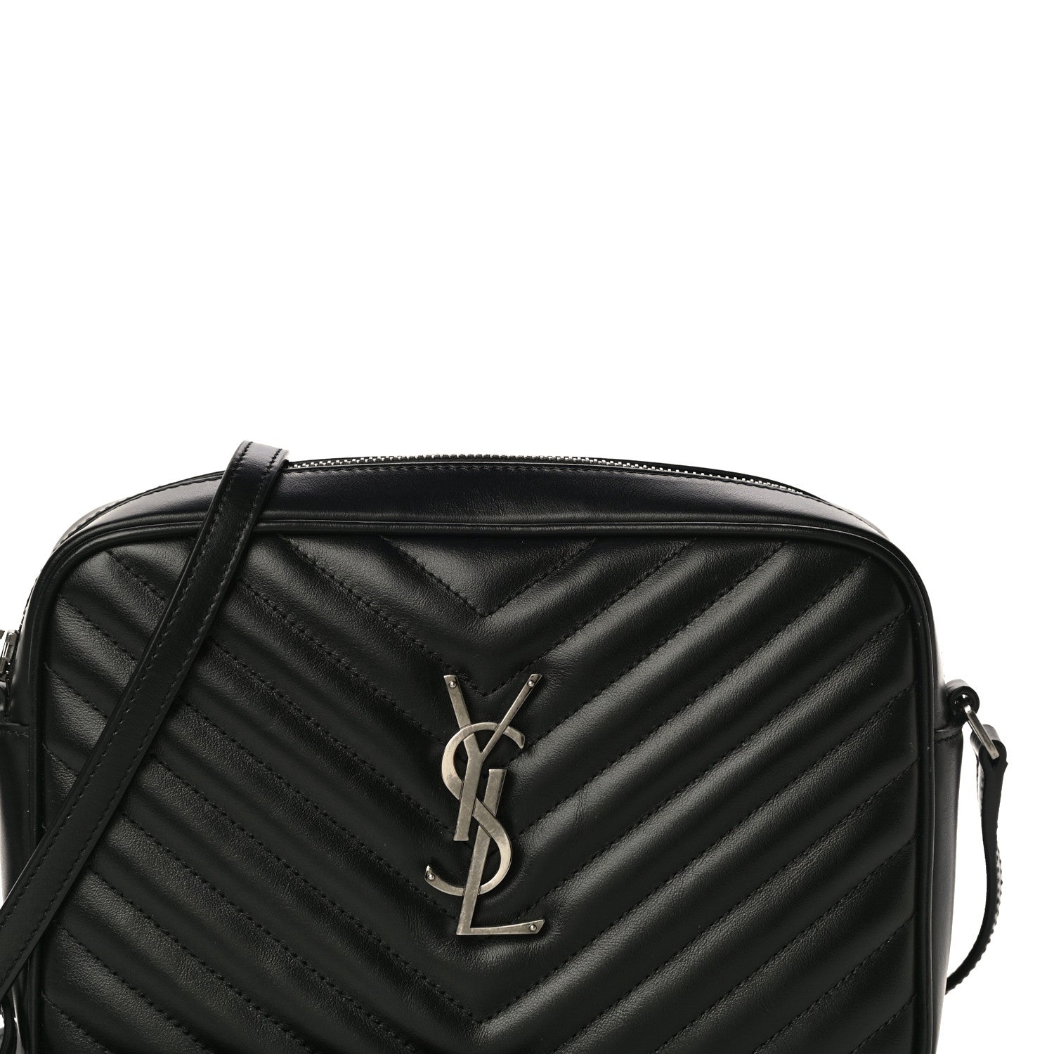 Saint Laurent Calfskin Matelasse Monogram Lou Camera Bag Black 8 of 10