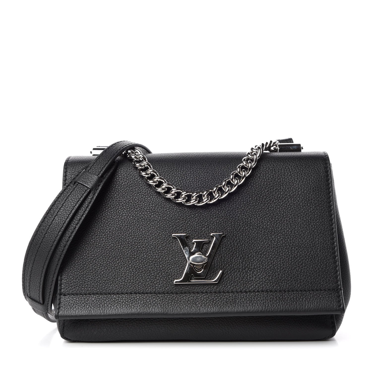 Louis Vuitton Calfskin Lockme II Chain Bag BB Black 1 of 9