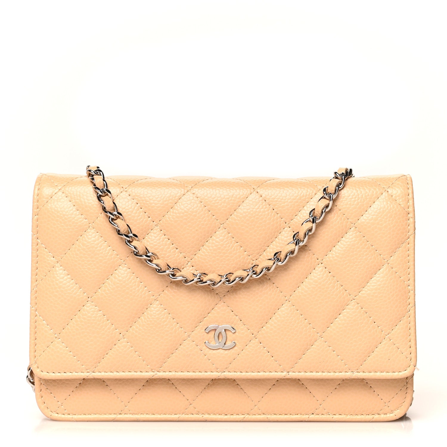 Chanel Caviar Quilted Wallet On Chain WOC Beige 1 of 13