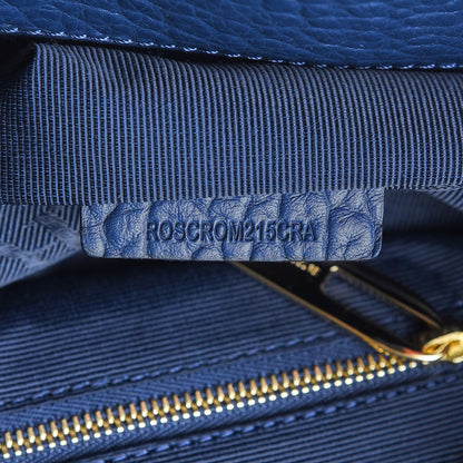 Burberry Heritage Grain Check Embossed Medium Dewsbury Tote Blue Carbon 9 of 10