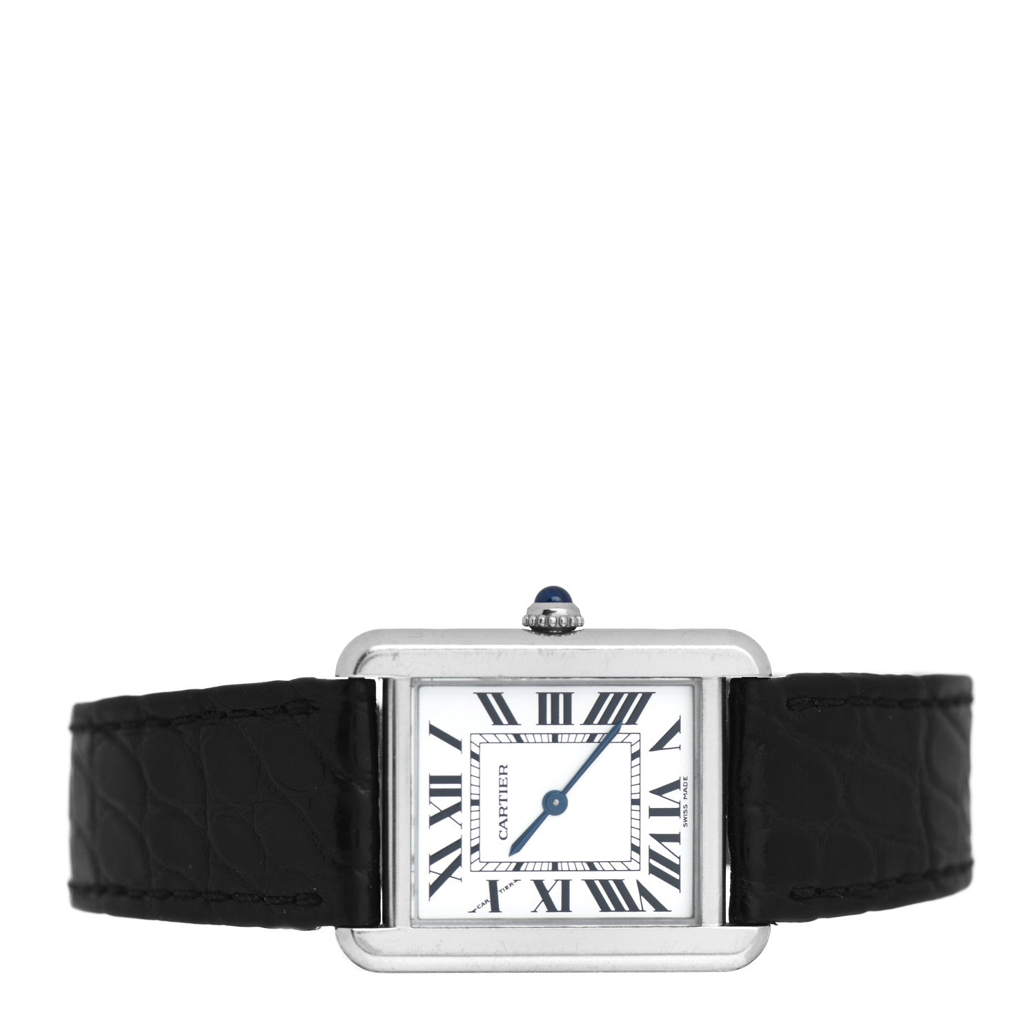 Cartier Stainless Steel Alligator 24mm Tank Solo Quartz Watch 2 of 4