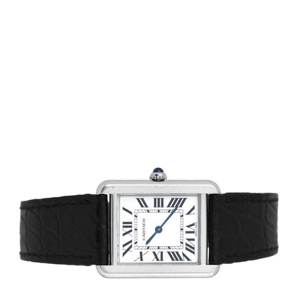 Cartier Stainless Steel Alligator 24mm Tank Solo Quartz Watch 2 of 4