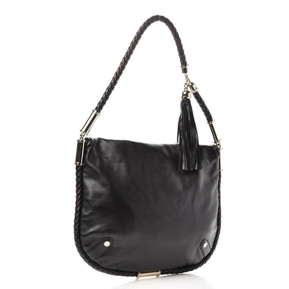 Gucci Calfskin Medium Britt Tassel Shoulder Bag Black 3 of 9