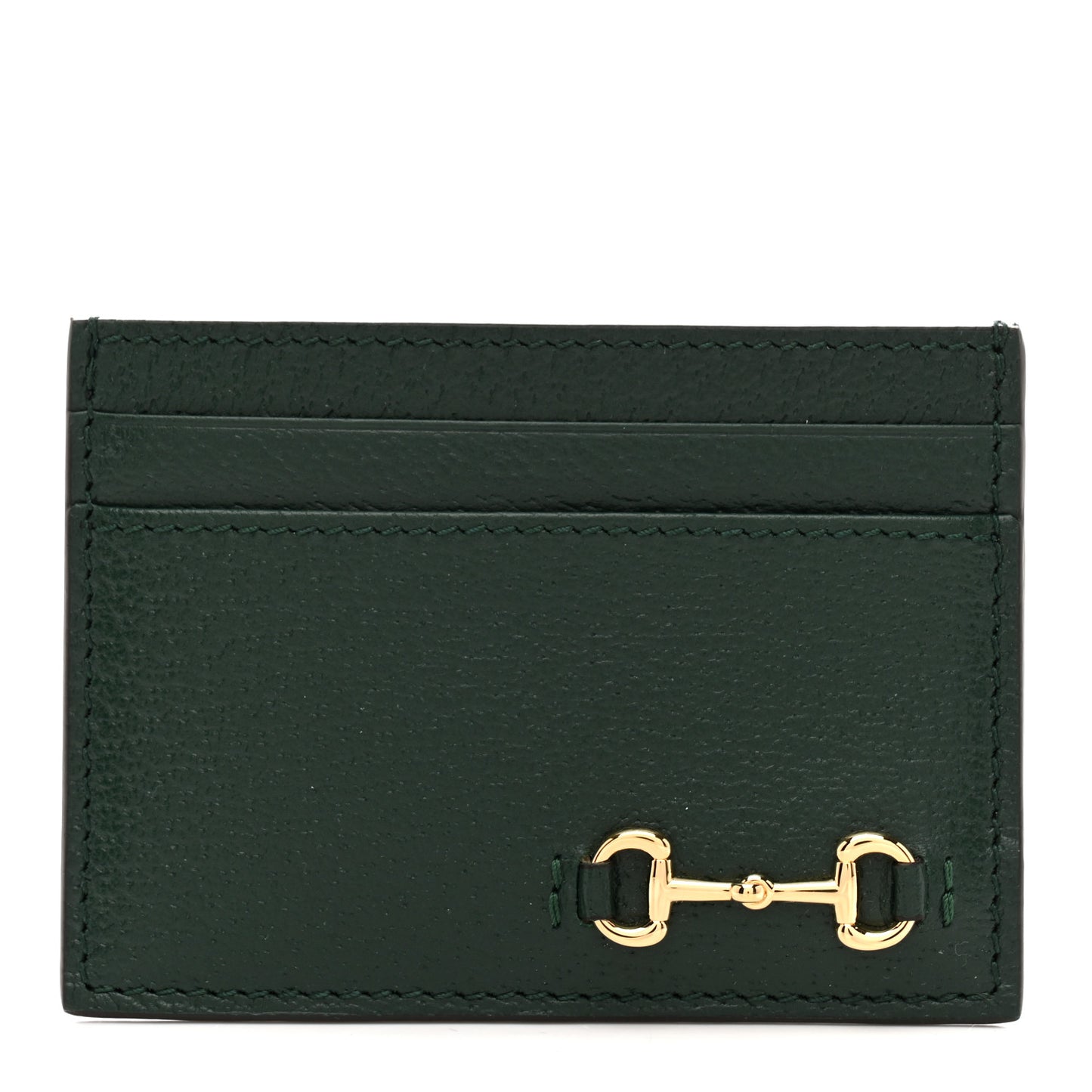 Textured Dollar Calfskin Horsebit 1955 Card Holder Green
