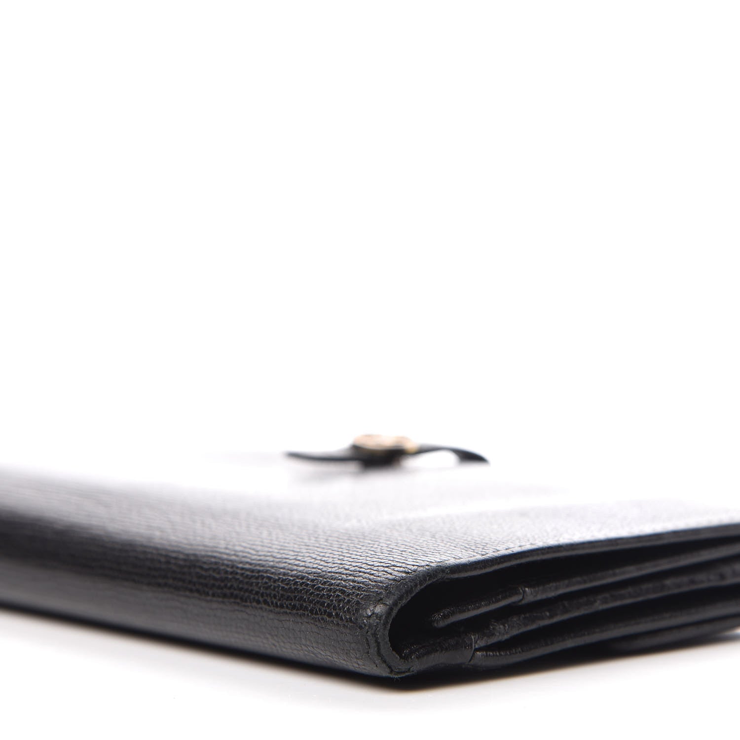 Chanel Grained Calfskin CC Button Wallet Black 8 of 8