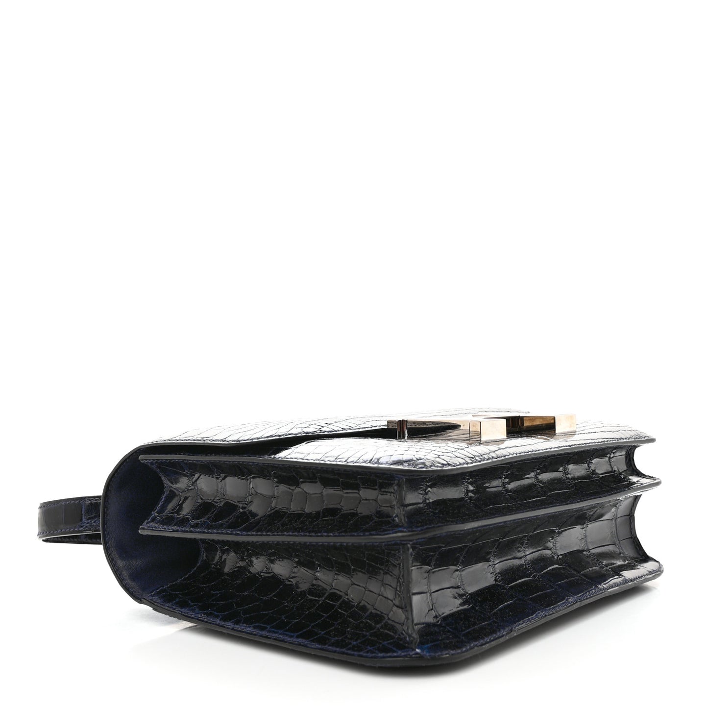 Shiny Niloticus Crocodile Constance 24 Bleu Marine