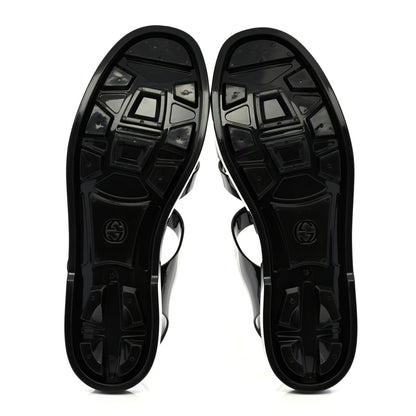 Gucci Shiny Rubber Mens Double G Buckle Strap Sandals 10 Black 5 of 8