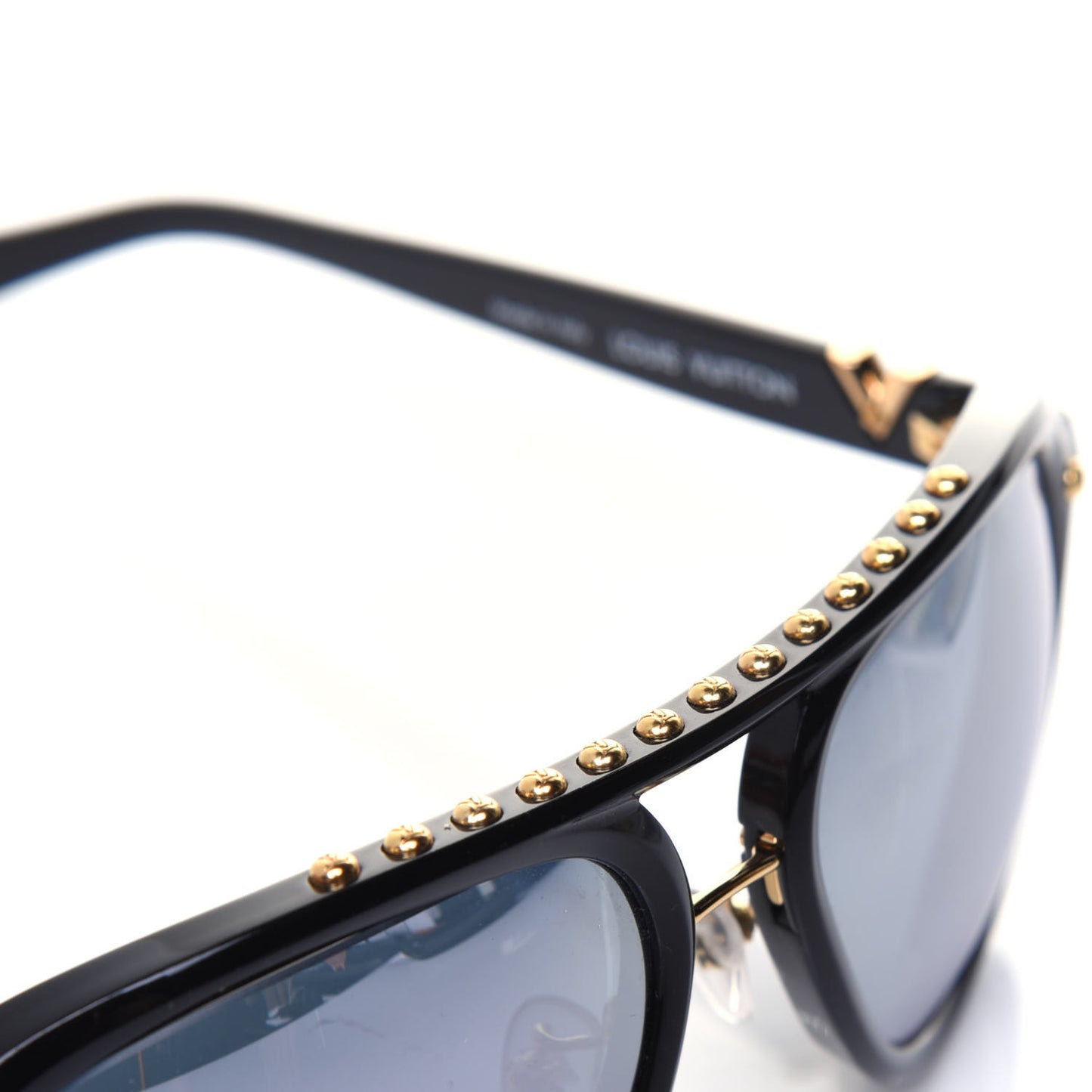 Acetate Aviator Serpico Studded Sunglasses Z2357E Black