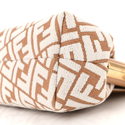 Fendi Raffia Chenille Shiny Nappa FF 1974 Small Fendi First Natural White Miele Scuro 10 of 12