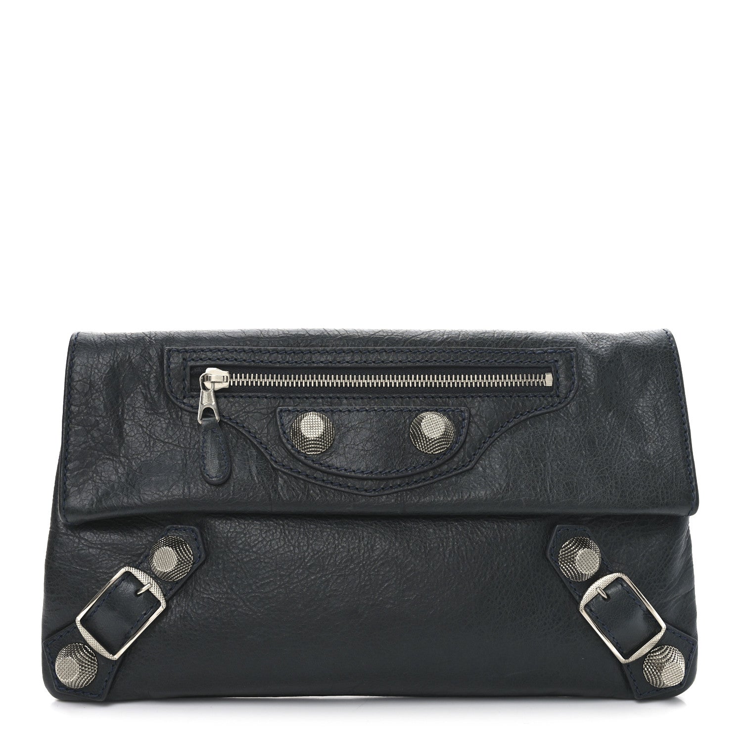 Balenciaga Agneau Giant 21 Silver Hardware Envelope Clutch Anthracite 1 of 11