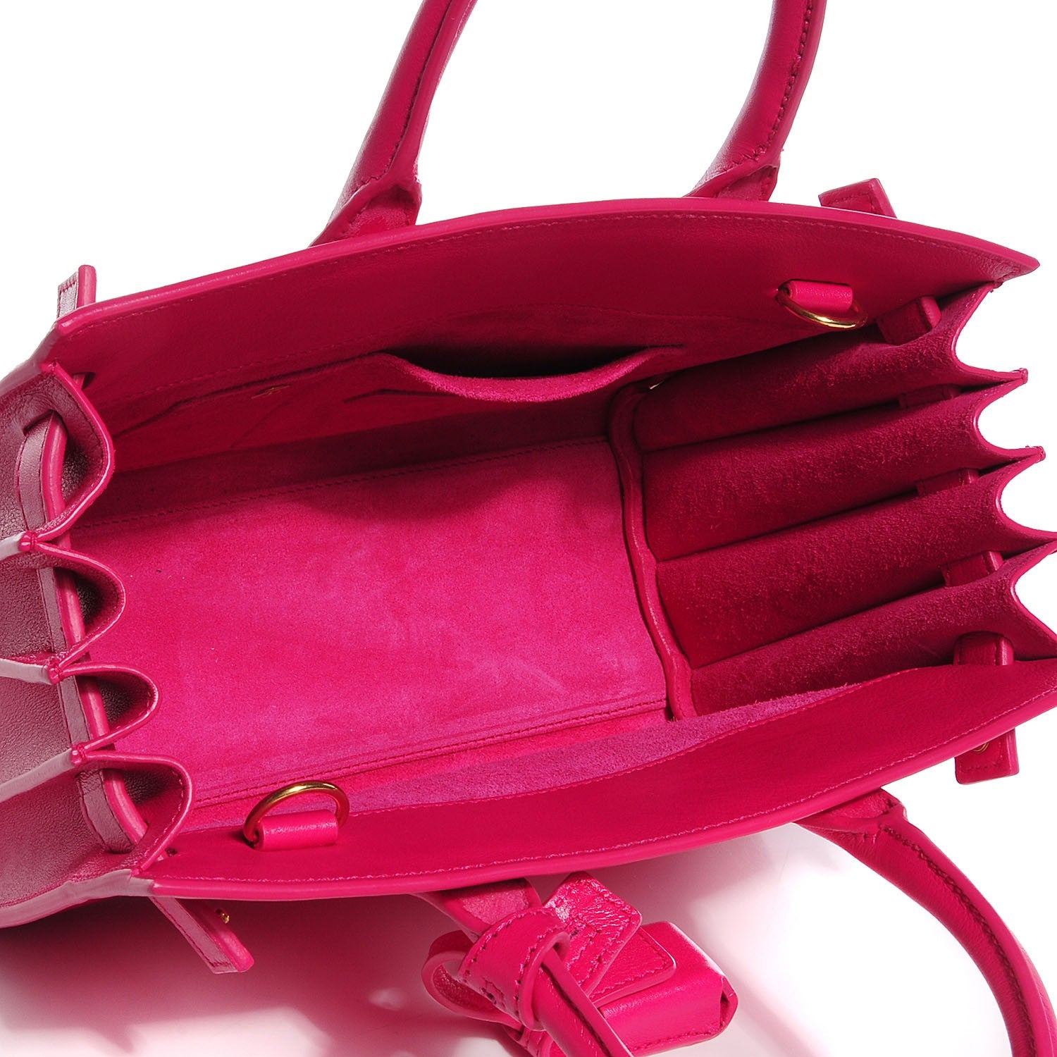 Saint Laurent Calfskin Nano Sac De Jour Lipstick Fuchsia 5 of 7
