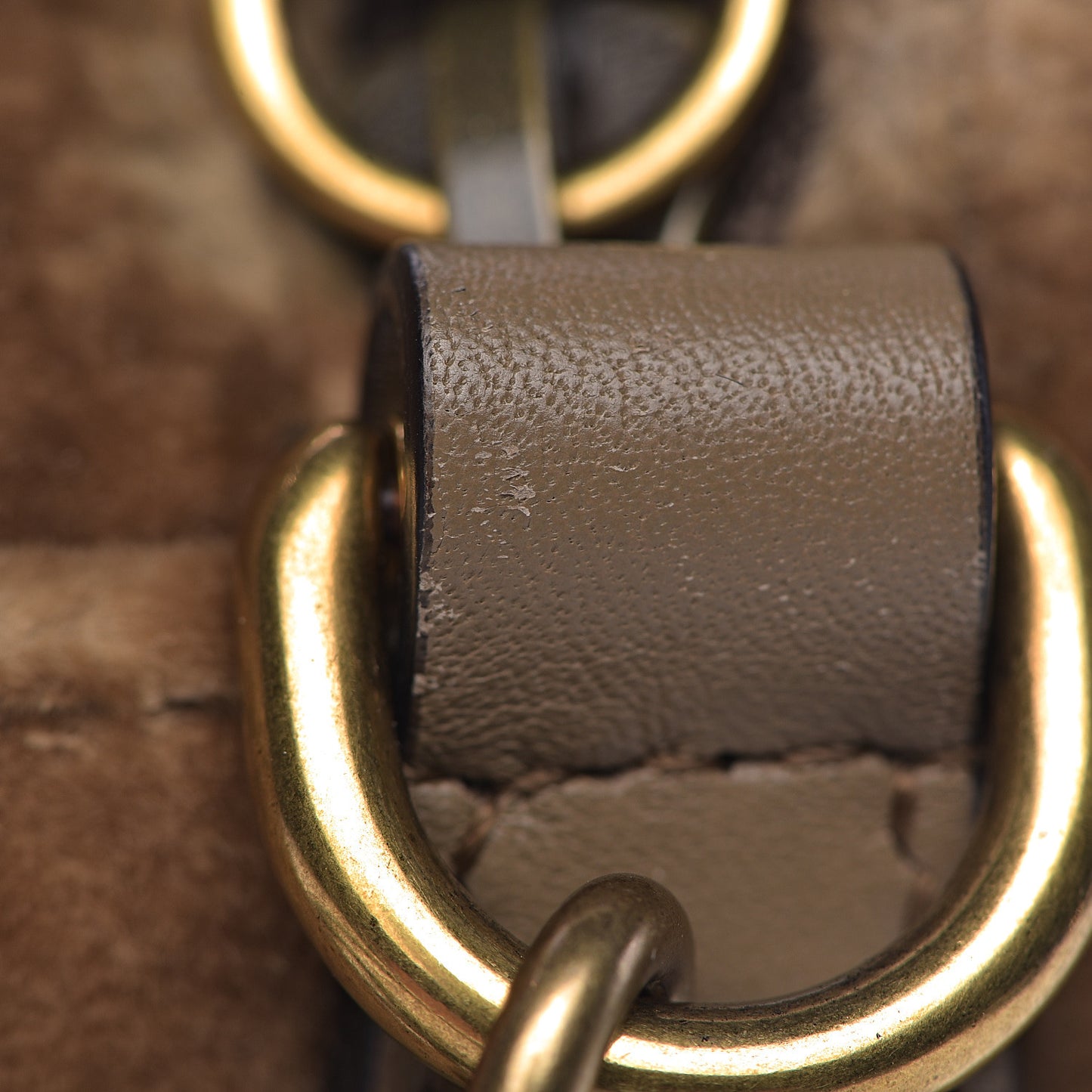 Velvet Matelasse Small GG Marmont Chain Shoulder Bag Taupe