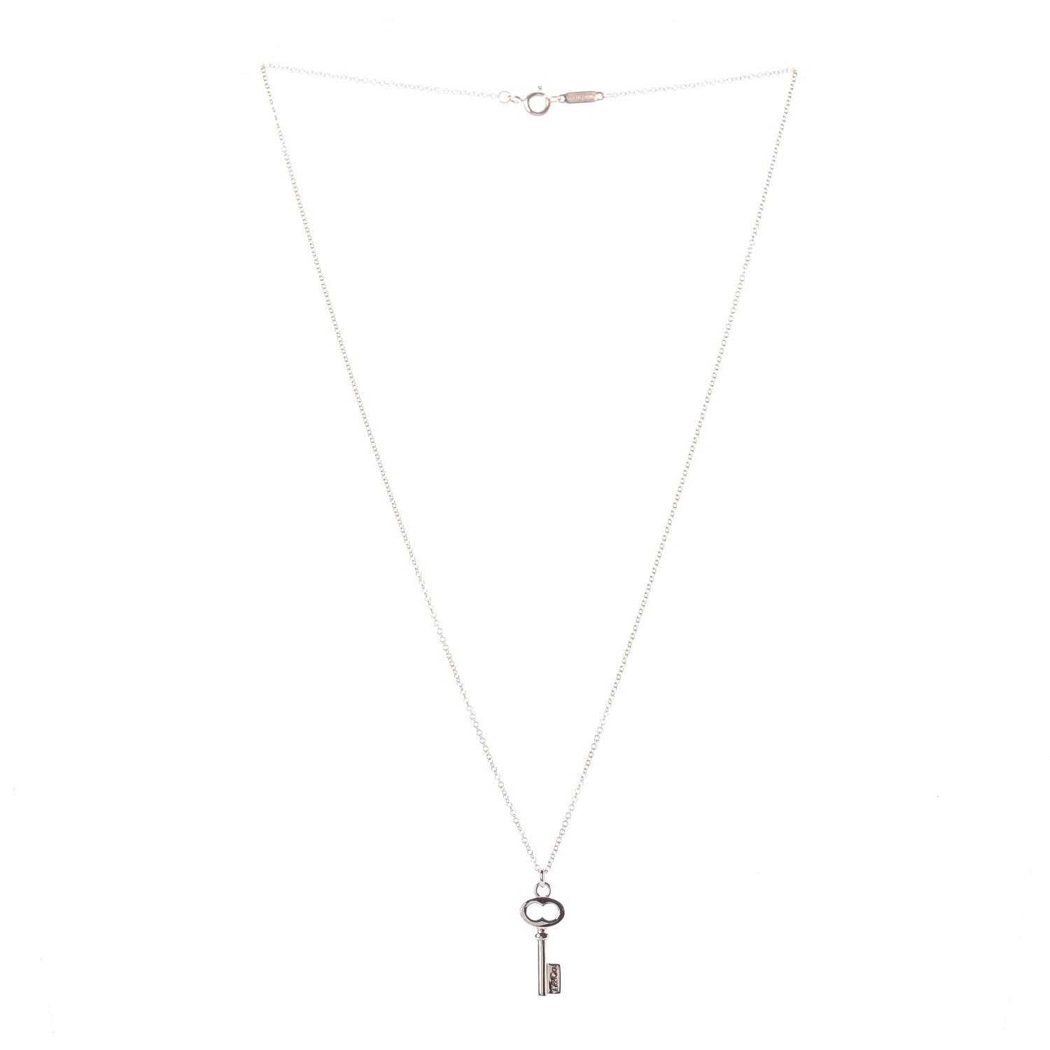 Tiffany 18K Rose Gold Mini Key Pendant Necklace 3 of 4
