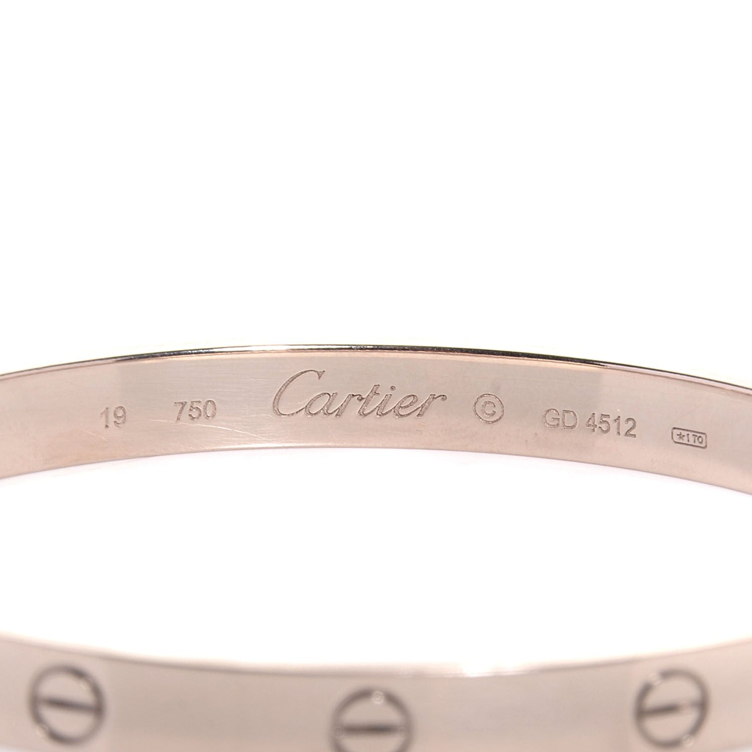 Cartier 18K White Gold LOVE Bracelet 19 4 of 6