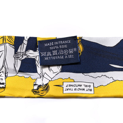 Hermes Silk Wow Twilly Marine Gold White 2 of 4