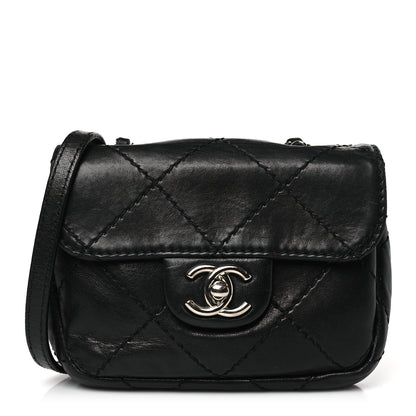 Chanel Lambskin Small Stitched Mini Flap Black 1 of 9