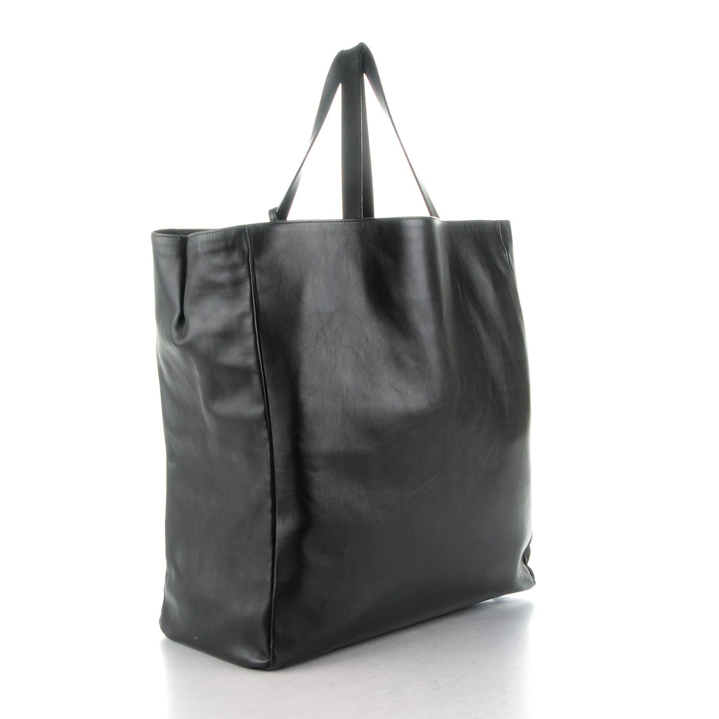 Calfskin Suede Reversible Shopping Tote Black